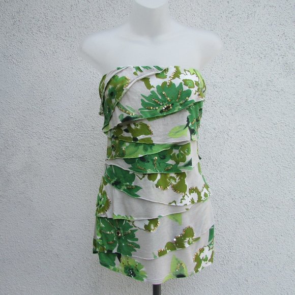 INC multi color gold sequins tube top L - Picture 6 of 7